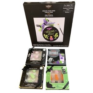 Wicked Woods Wax Melts Bundle (3) & Welcome Witches Circle Sign Kit & Ice Cubes